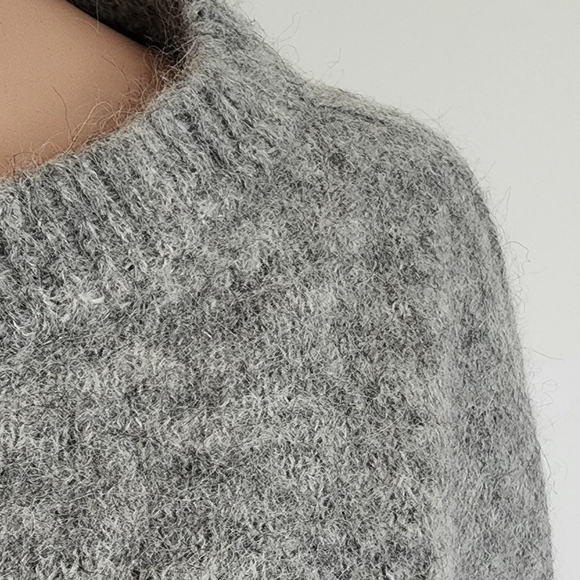 FREE PEOPLE MOHAIR GRAY SWEATER JUMPER REVERSABLE EXPOSED SEAMS XS - Picture 6 of 9